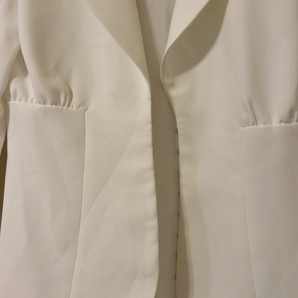 REVOLVE | Amanda Uprichard White Blazer with Structured Shoulders - Picture 8 of 14